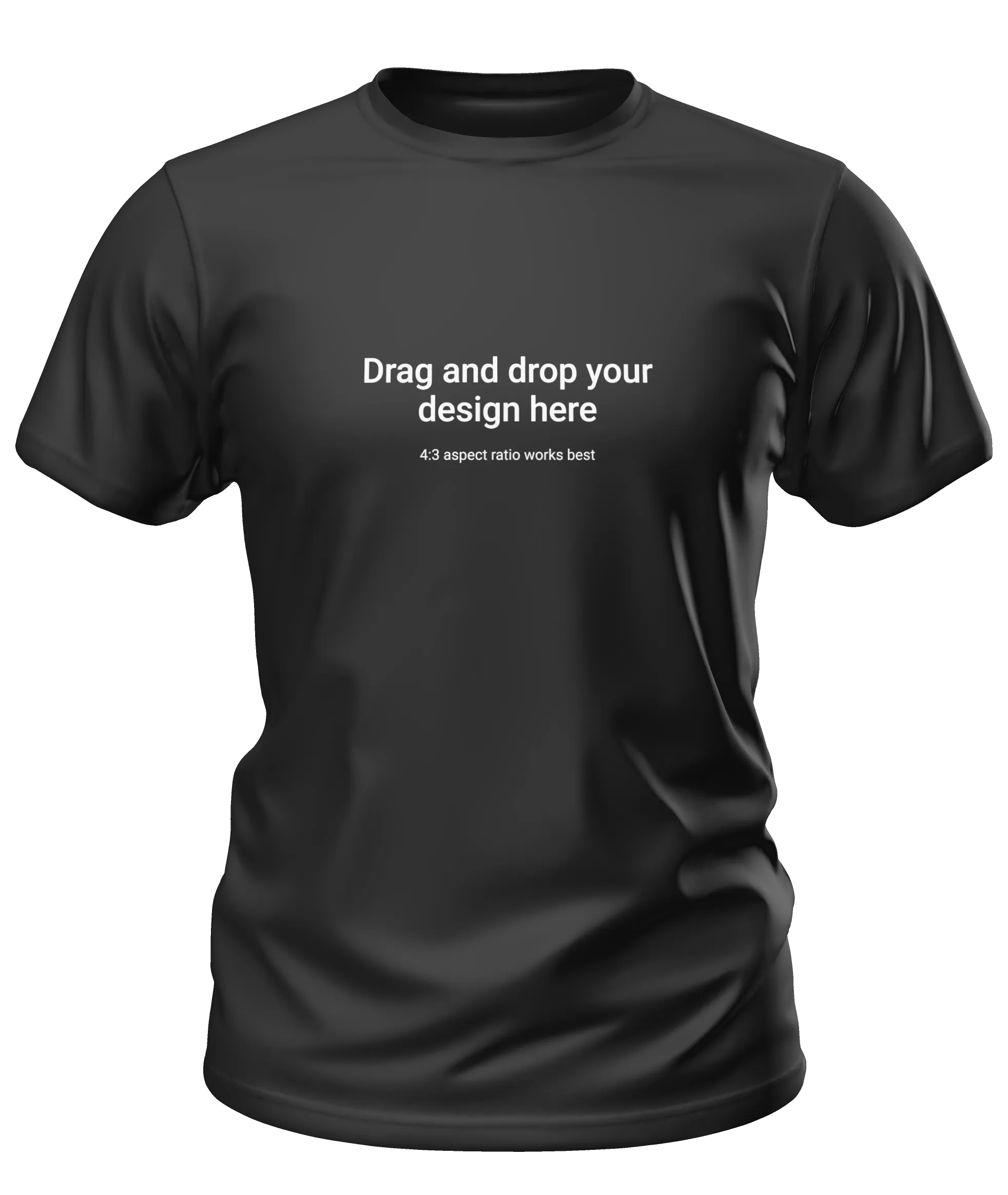 Black t-shirt mockup front view